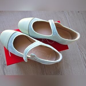 Papanatas Mint Green Velvet Cap Toe Mary Jane Size 28